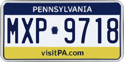 PA license plate MXP9718