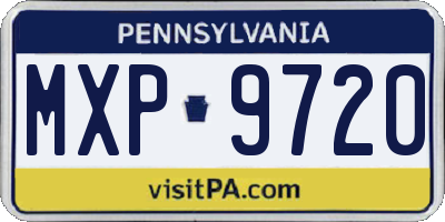 PA license plate MXP9720