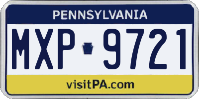 PA license plate MXP9721