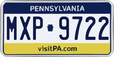 PA license plate MXP9722