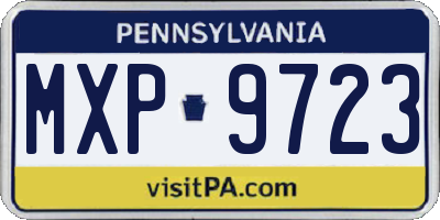 PA license plate MXP9723