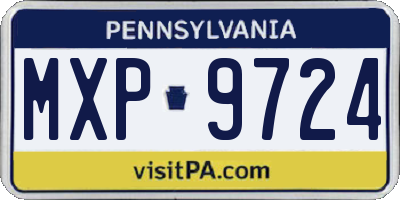 PA license plate MXP9724