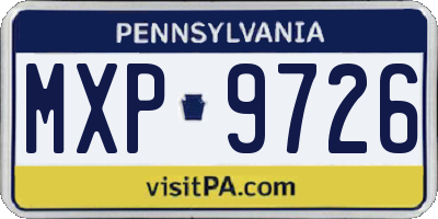 PA license plate MXP9726