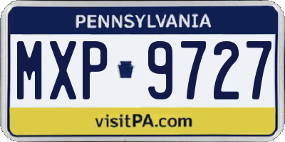PA license plate MXP9727