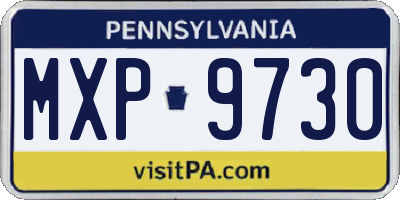 PA license plate MXP9730