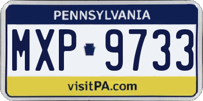 PA license plate MXP9733