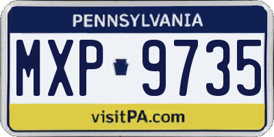PA license plate MXP9735