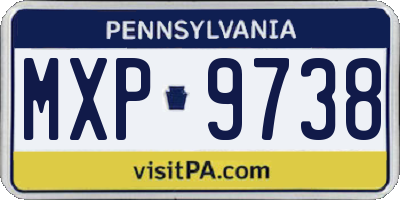 PA license plate MXP9738