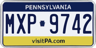 PA license plate MXP9742