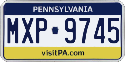 PA license plate MXP9745