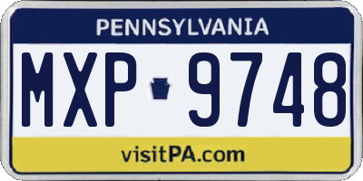 PA license plate MXP9748