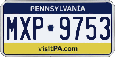 PA license plate MXP9753