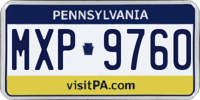 PA license plate MXP9760