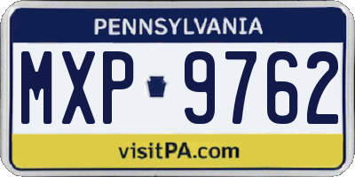 PA license plate MXP9762
