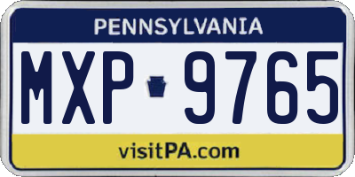 PA license plate MXP9765
