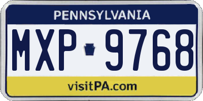 PA license plate MXP9768