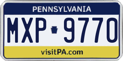 PA license plate MXP9770