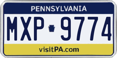 PA license plate MXP9774