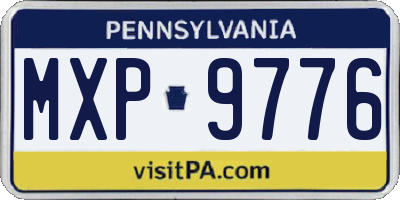 PA license plate MXP9776