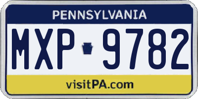 PA license plate MXP9782