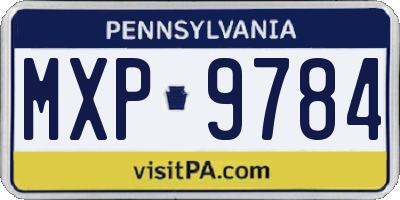 PA license plate MXP9784