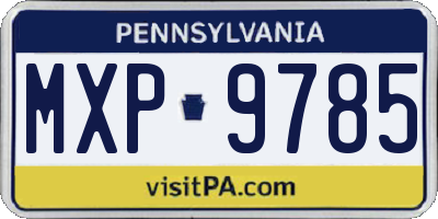 PA license plate MXP9785