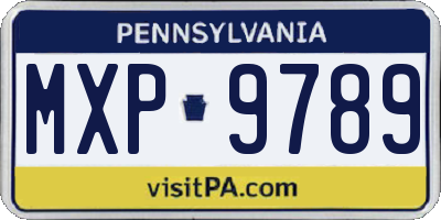 PA license plate MXP9789