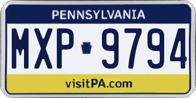 PA license plate MXP9794
