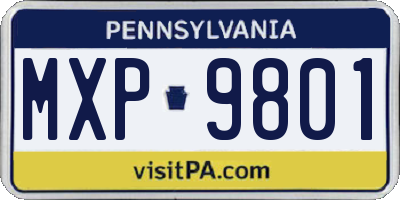 PA license plate MXP9801