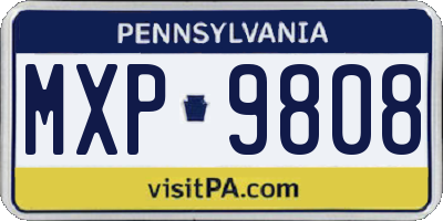 PA license plate MXP9808