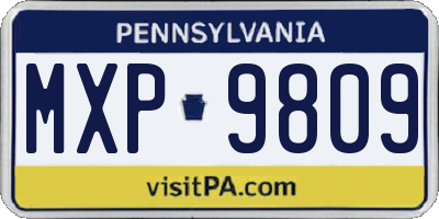 PA license plate MXP9809