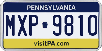 PA license plate MXP9810