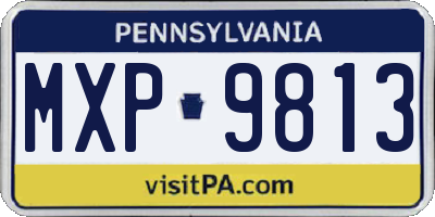 PA license plate MXP9813