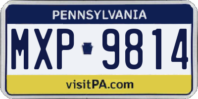 PA license plate MXP9814