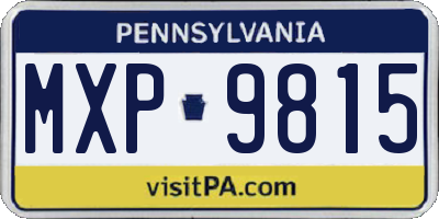 PA license plate MXP9815