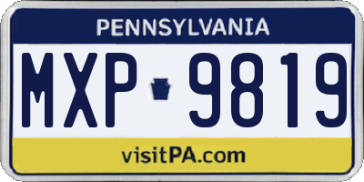 PA license plate MXP9819