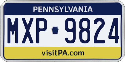 PA license plate MXP9824