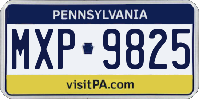 PA license plate MXP9825