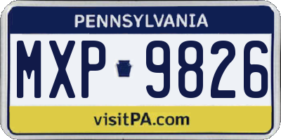 PA license plate MXP9826