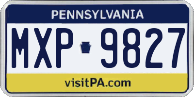 PA license plate MXP9827