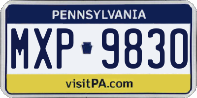 PA license plate MXP9830