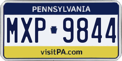 PA license plate MXP9844