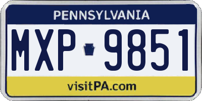 PA license plate MXP9851