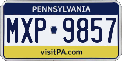 PA license plate MXP9857