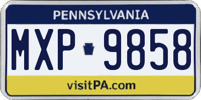 PA license plate MXP9858