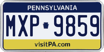 PA license plate MXP9859