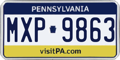 PA license plate MXP9863