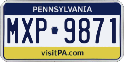 PA license plate MXP9871