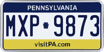 PA license plate MXP9873