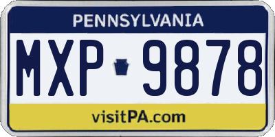 PA license plate MXP9878